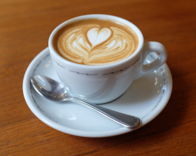Cappuccino coffee with latte art